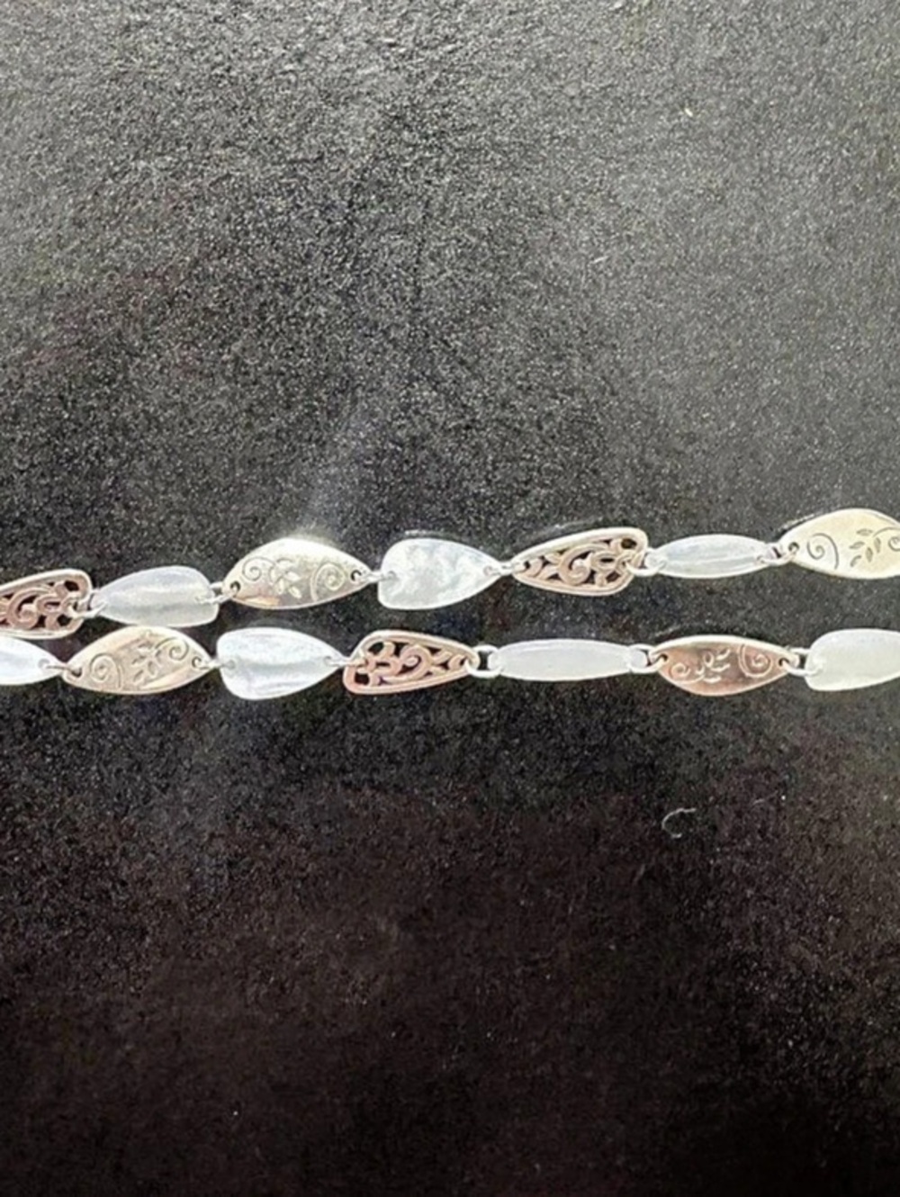 Brighton Silver White Double Strand Filigree Bracelet